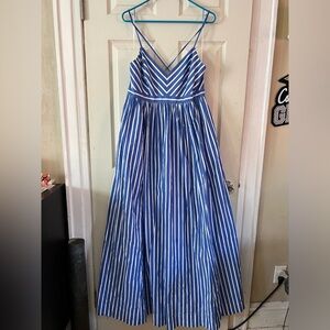 JCrew brand new with tags striped maxi spaghetti strap gown